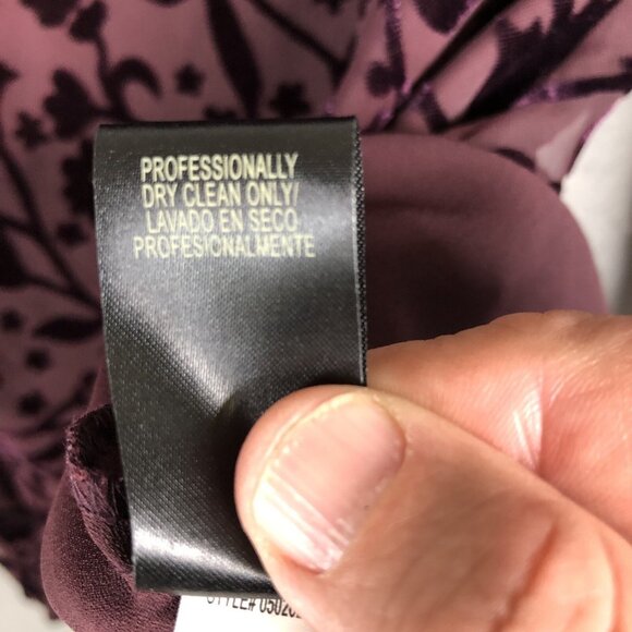 Sandra Darren Top Women 10 Purple Velvet Burnout Assymentric Fairy Boho Feminine - Picture 9 of 16